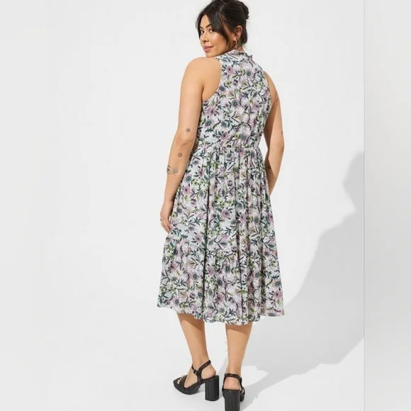 NWT Torrid Midi Gauze Tiered Dress - Picture 2 of 10